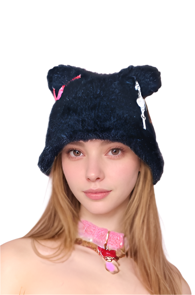Rebel Rhythm Faux Fur Cat Hat - Outdoll