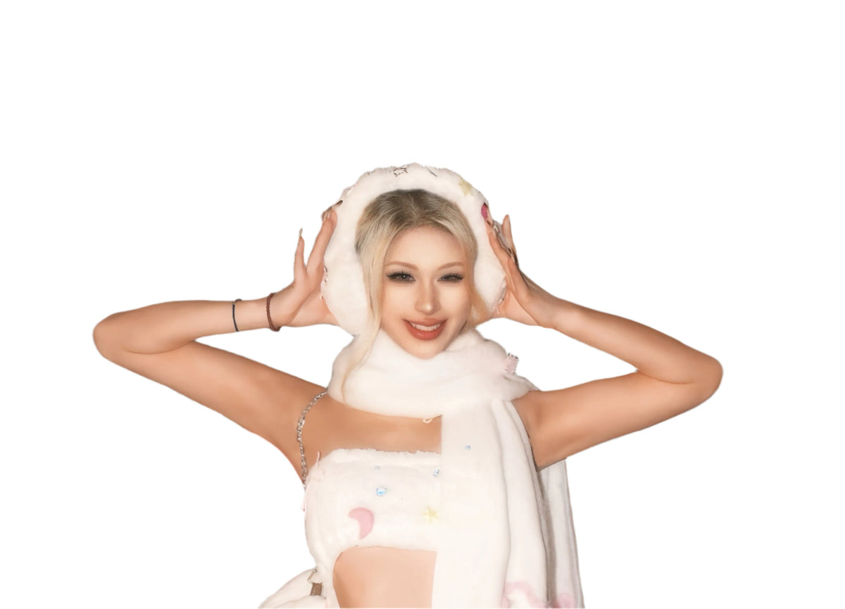 Pixel Party Faux Fur Earmuffs - Outdoll