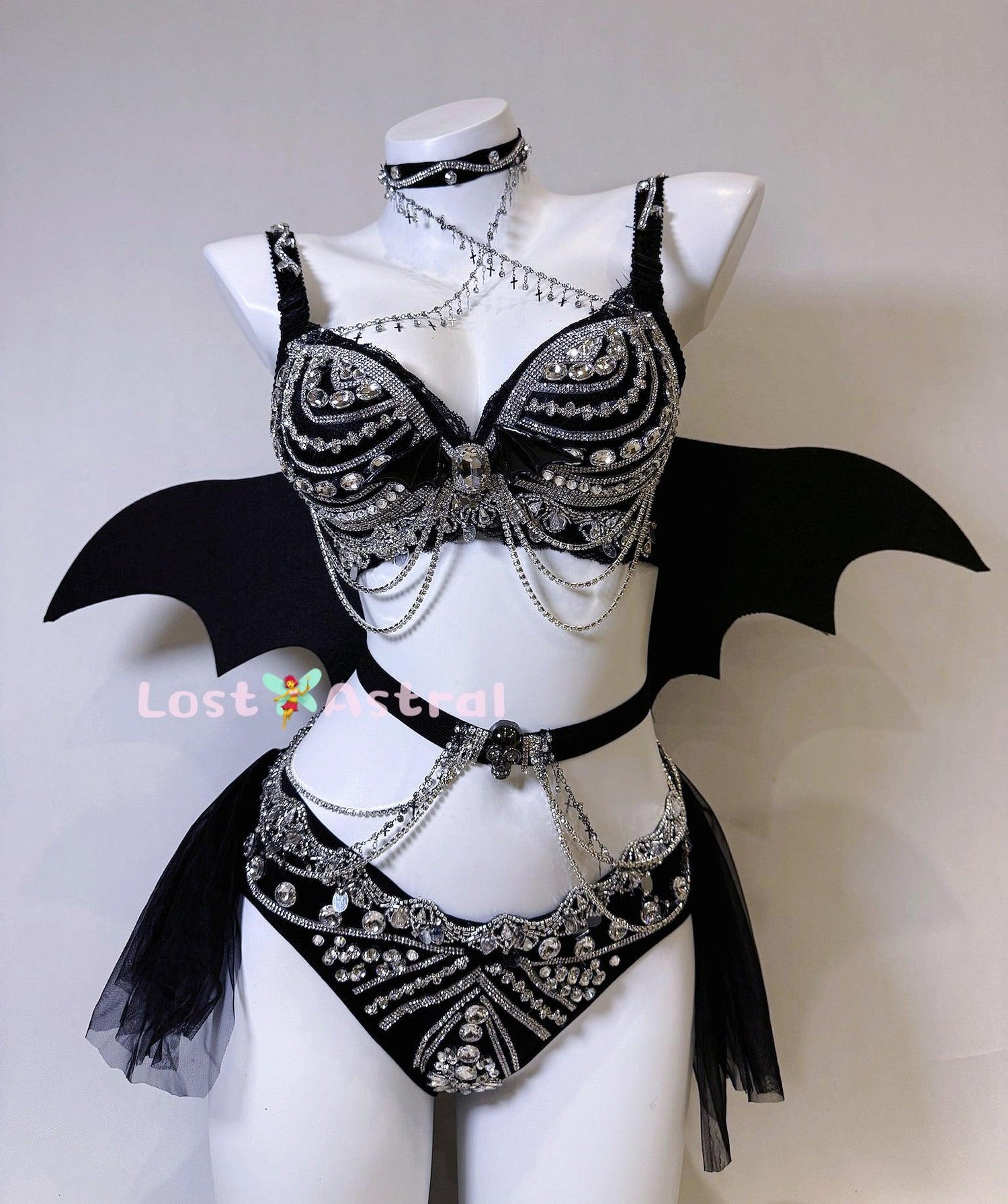 Shallow Shadow 2-pieces Embellished Diamond Detailed Set - Outdoll