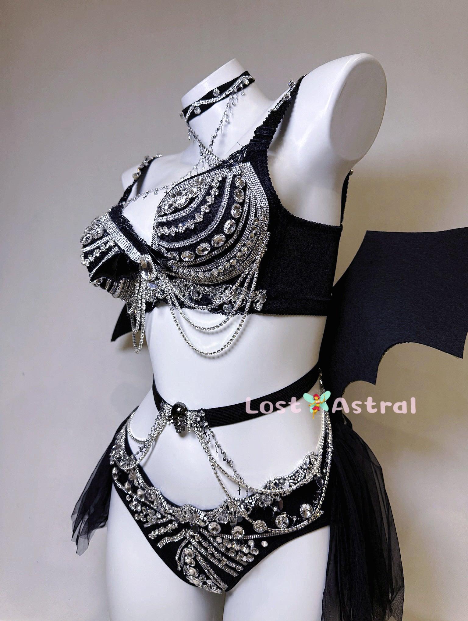 Shallow Shadow 2-pieces Embellished Diamond Detailed Set - Outdoll