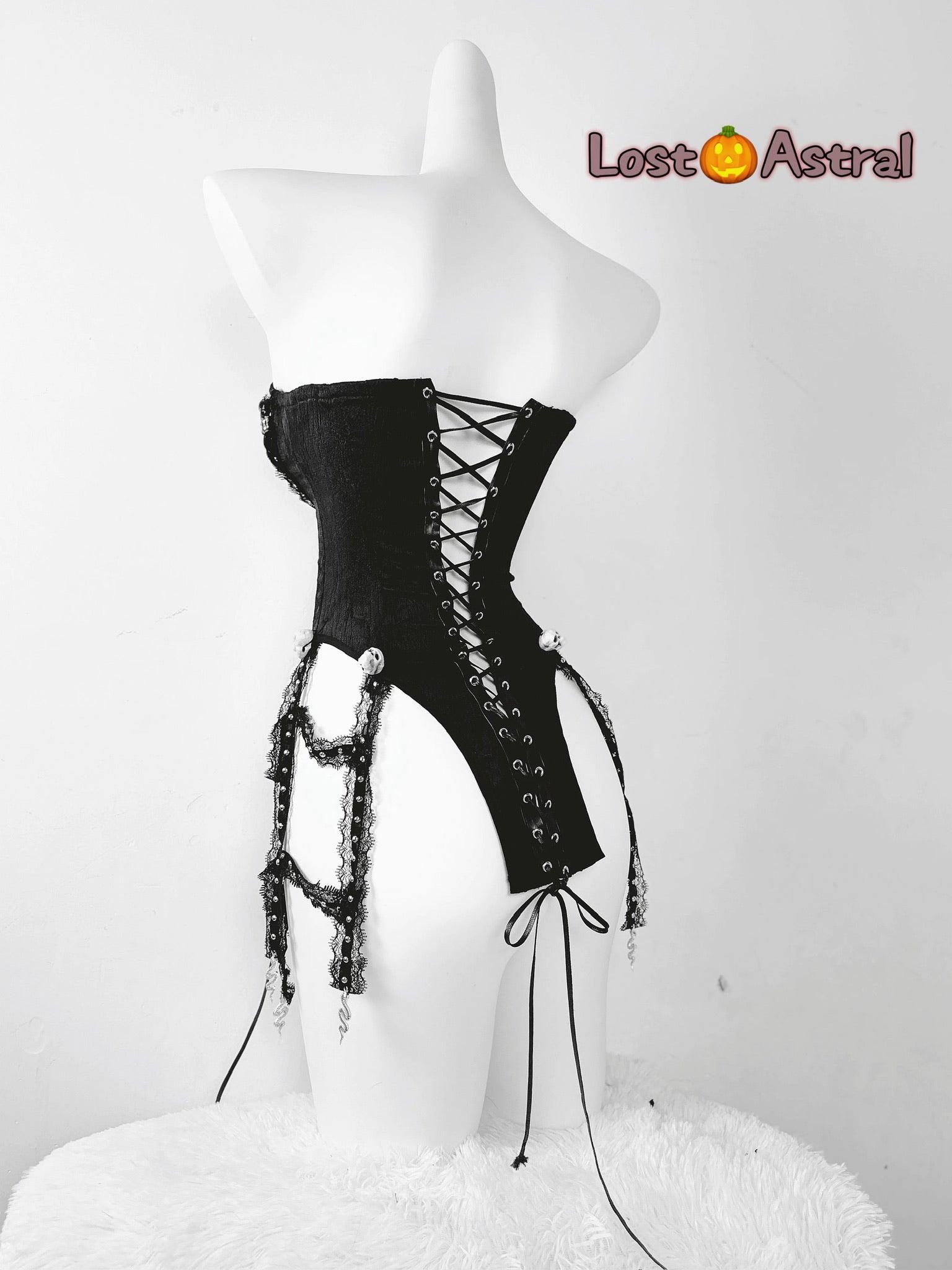 Charming Demon Lace Up Corset - Outdoll
