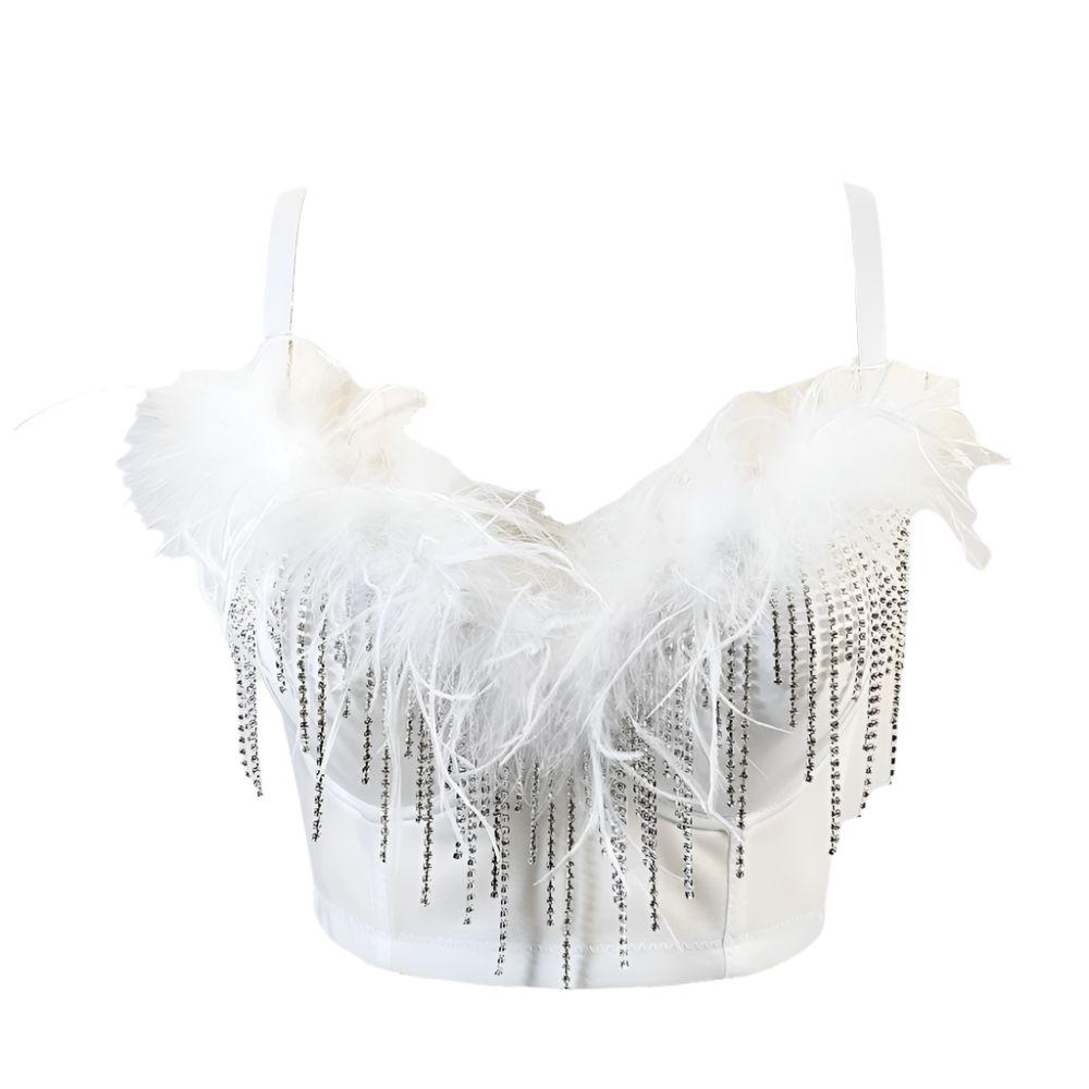 Velocity Feather Embellished Top - Outdoll