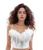 Velocity Feather Embellished Top - Outdoll