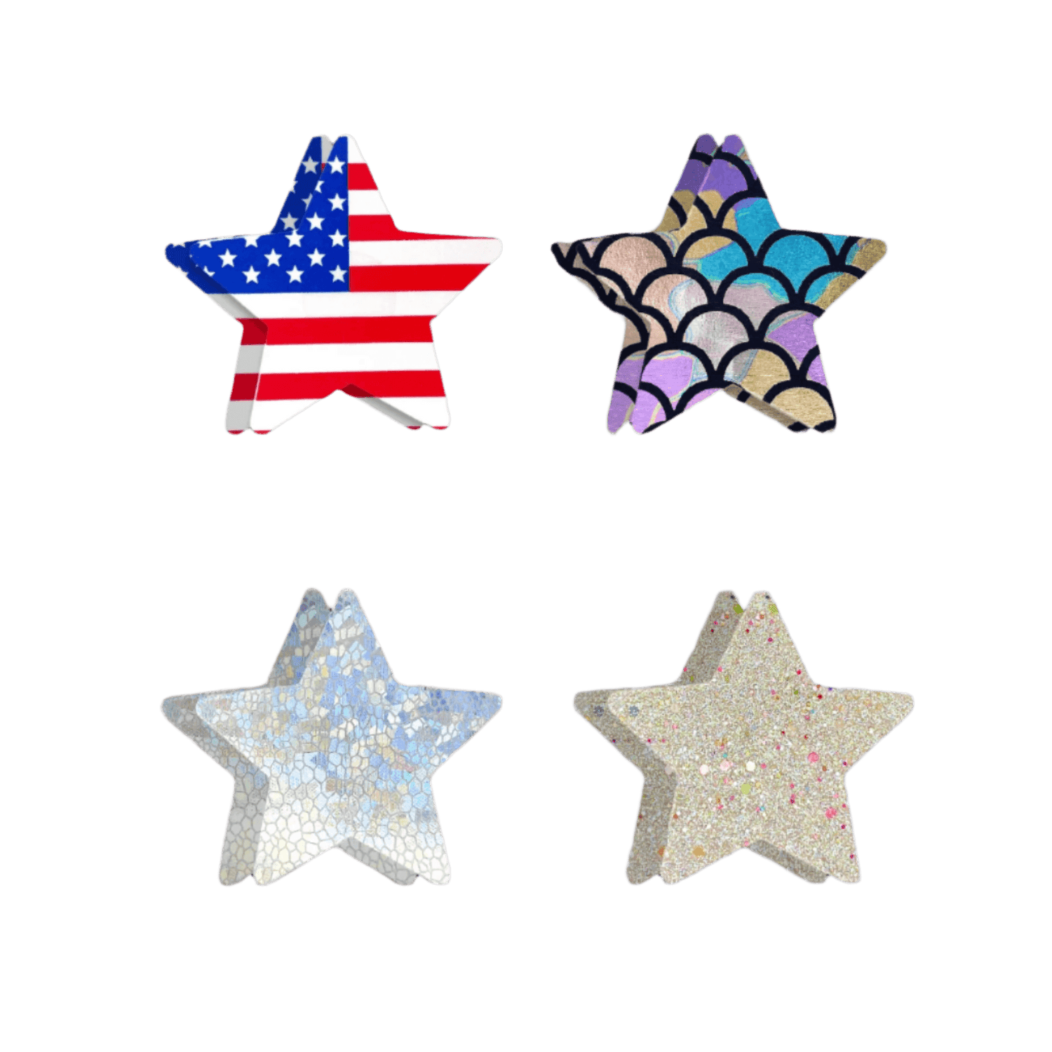 4 Star Bundle Nipple Cover Pasties – Radiant, Self-Adhesive & Festival-Ready - Outdoll