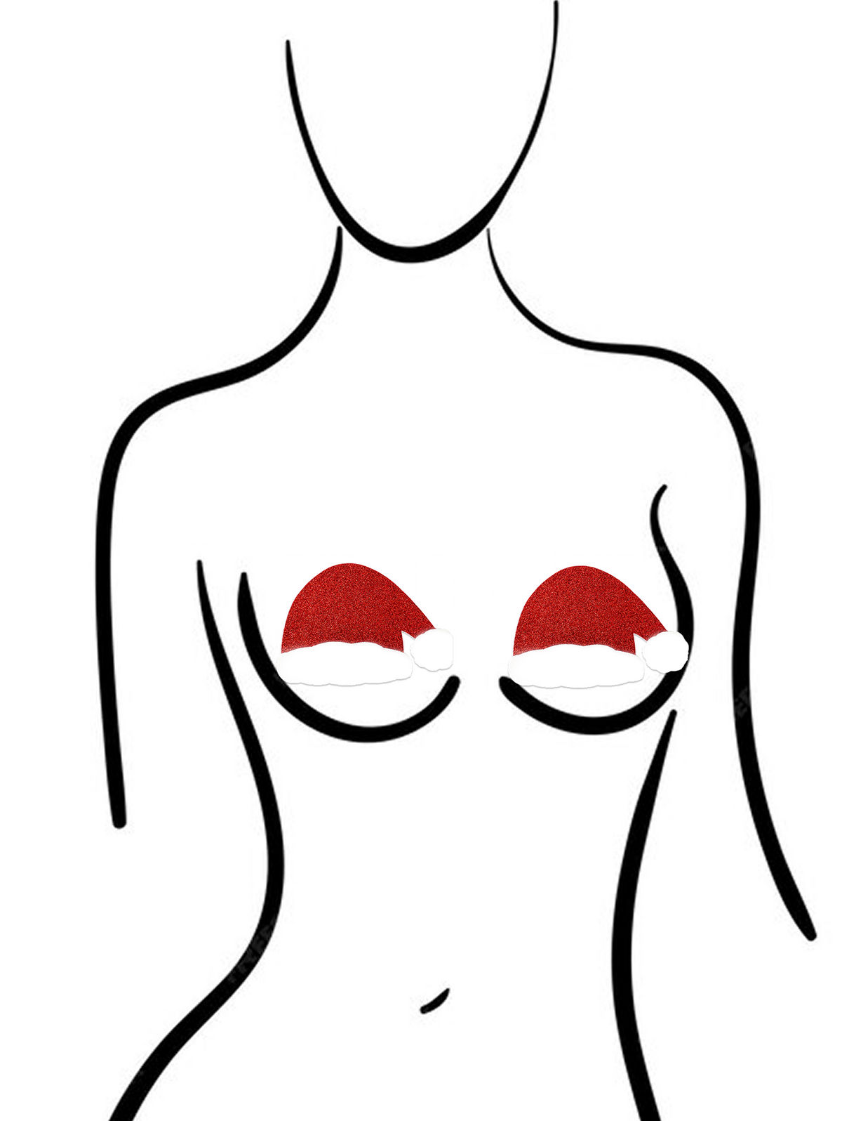 Santa Hat Christmas Nipple Cover Pasties - Outdoll